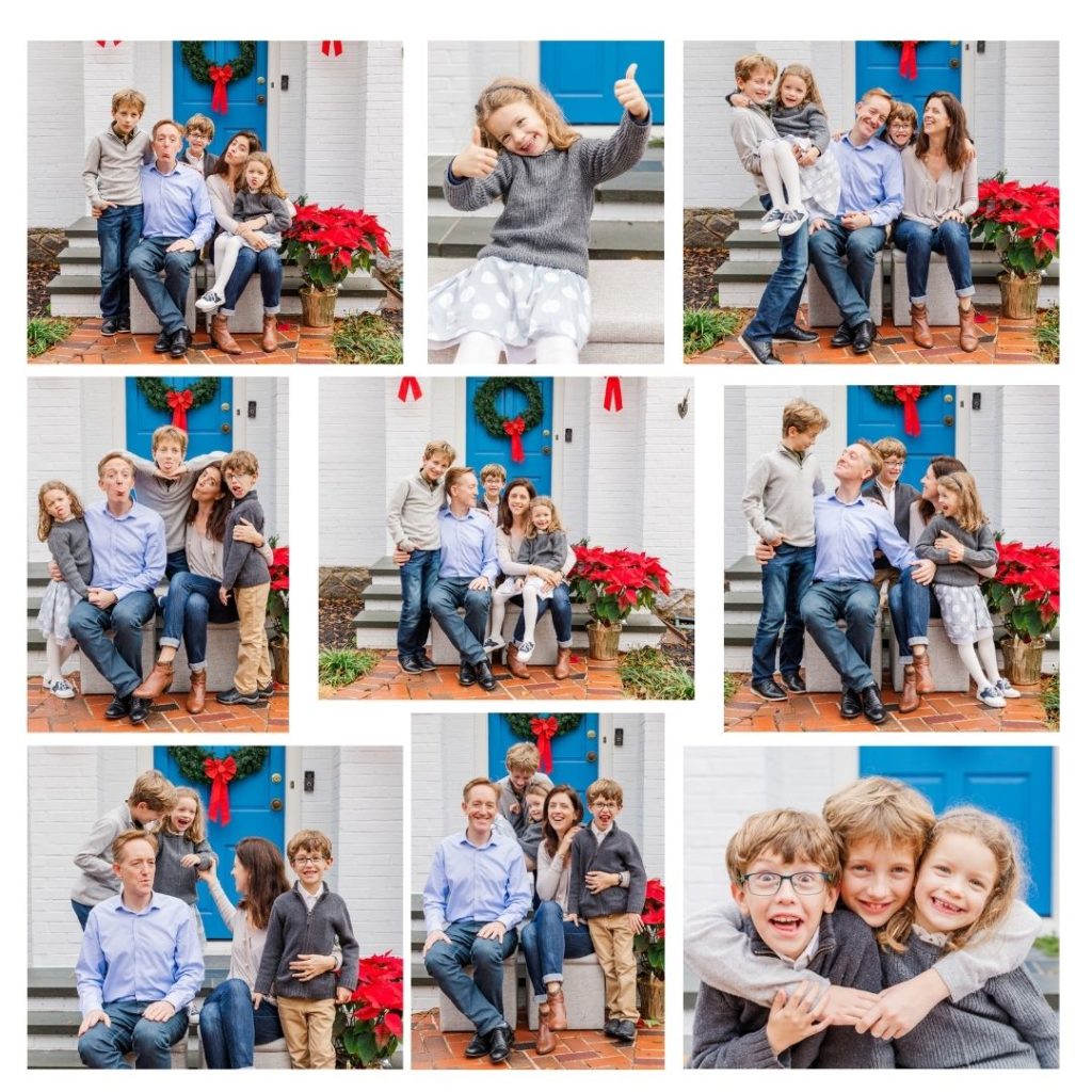 Collage family having fun taking pictures in GA