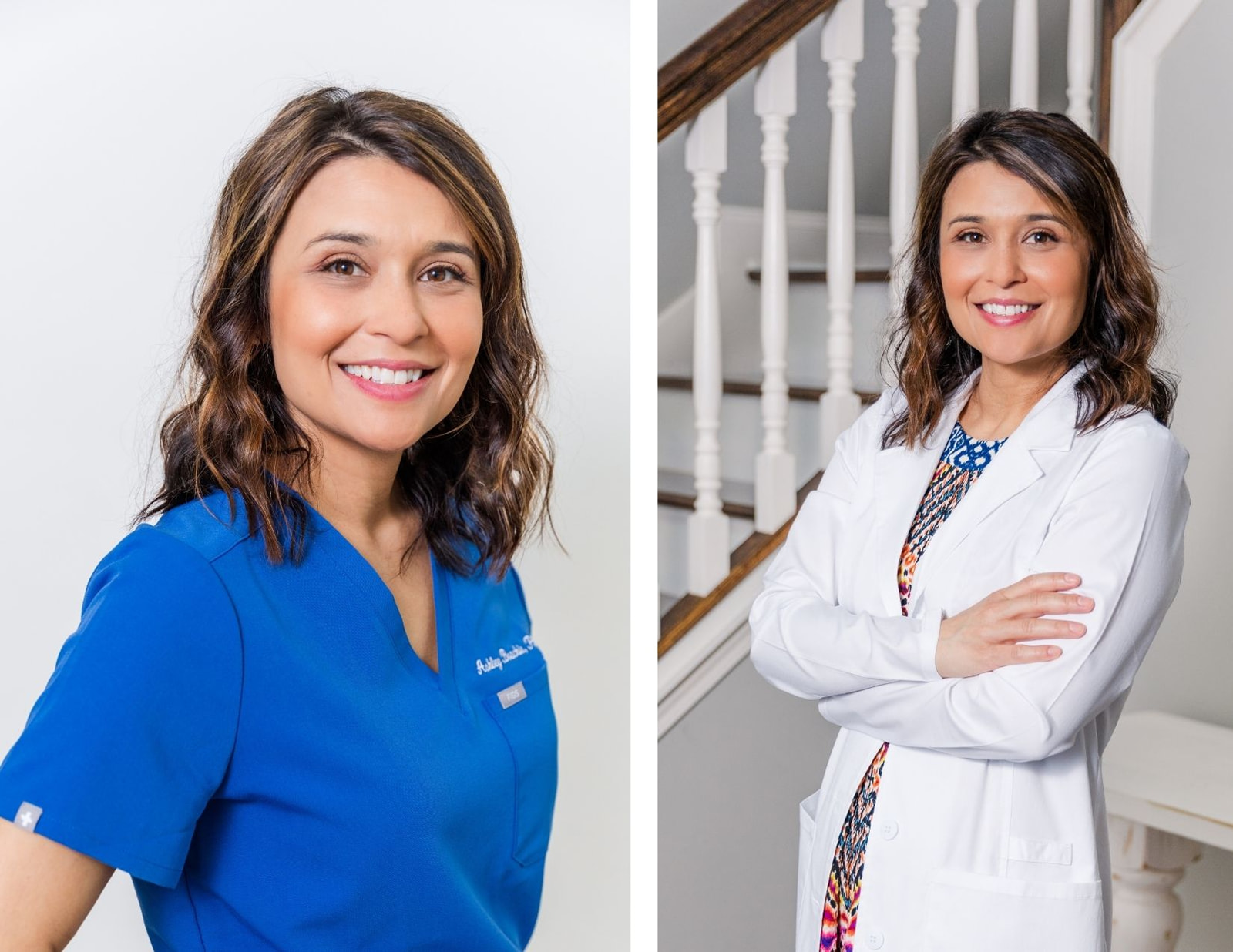 2 different styles headshots for a doctor by Laure Photography in Atlanta GA