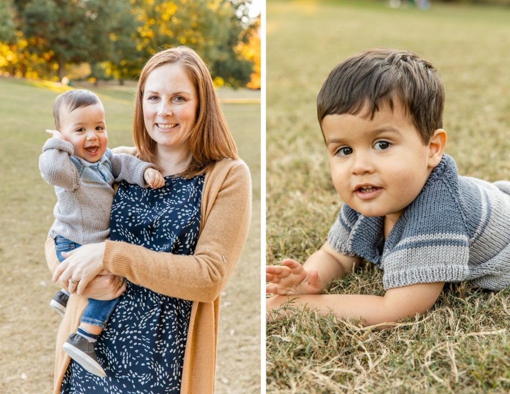 mommy holding baby and toddler portrait in a midtown atlanta park with laure photography