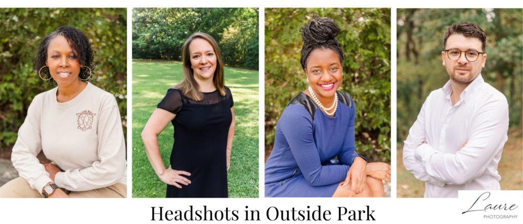 headshots outside in a park women and men with Attlanta photographer Laure Photography