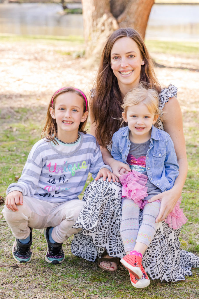 mommy and me daughters portrait during family photo session outdoor in Atlanta with Laure Photography