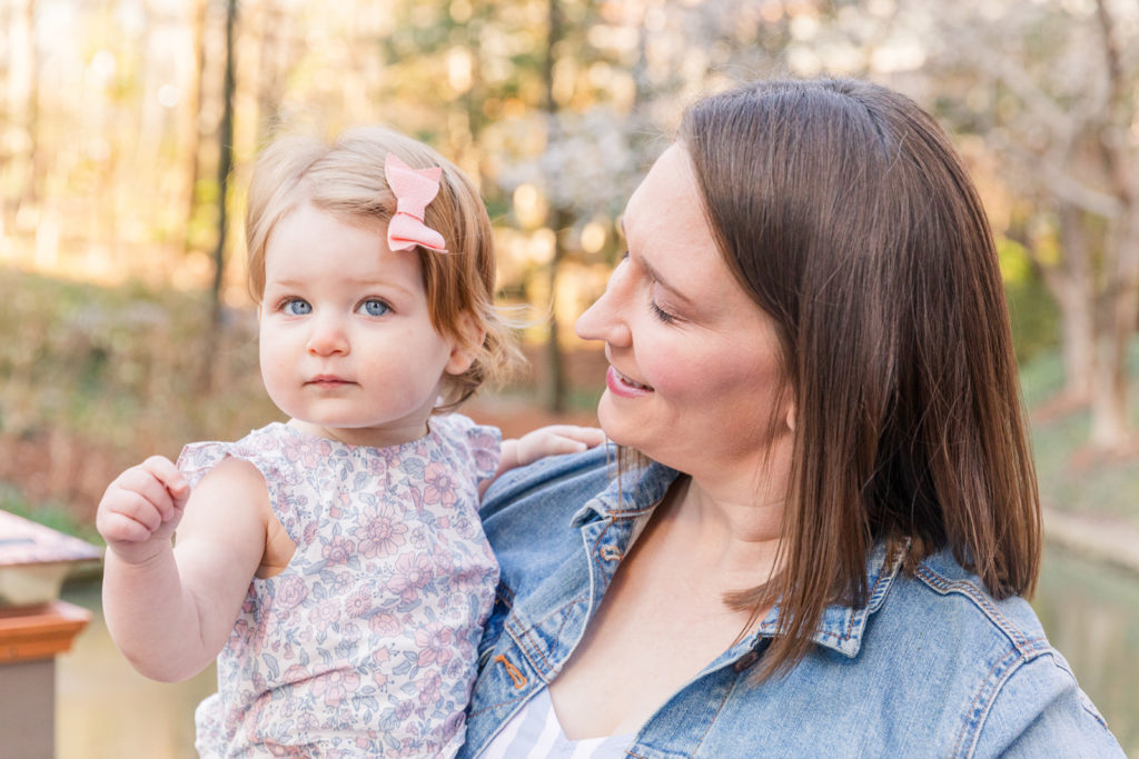 one year milestone portraits outside with Atlanta family photographer Laure Photography