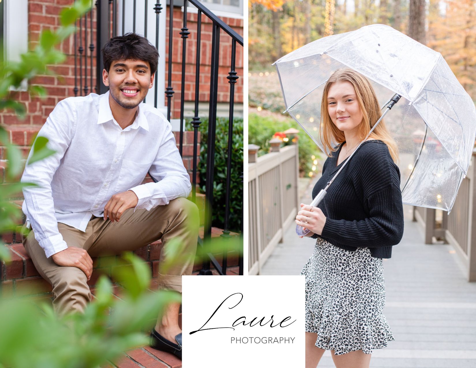 Girl and boy teenager Atlanta graduate senior photo session by Laure Photography