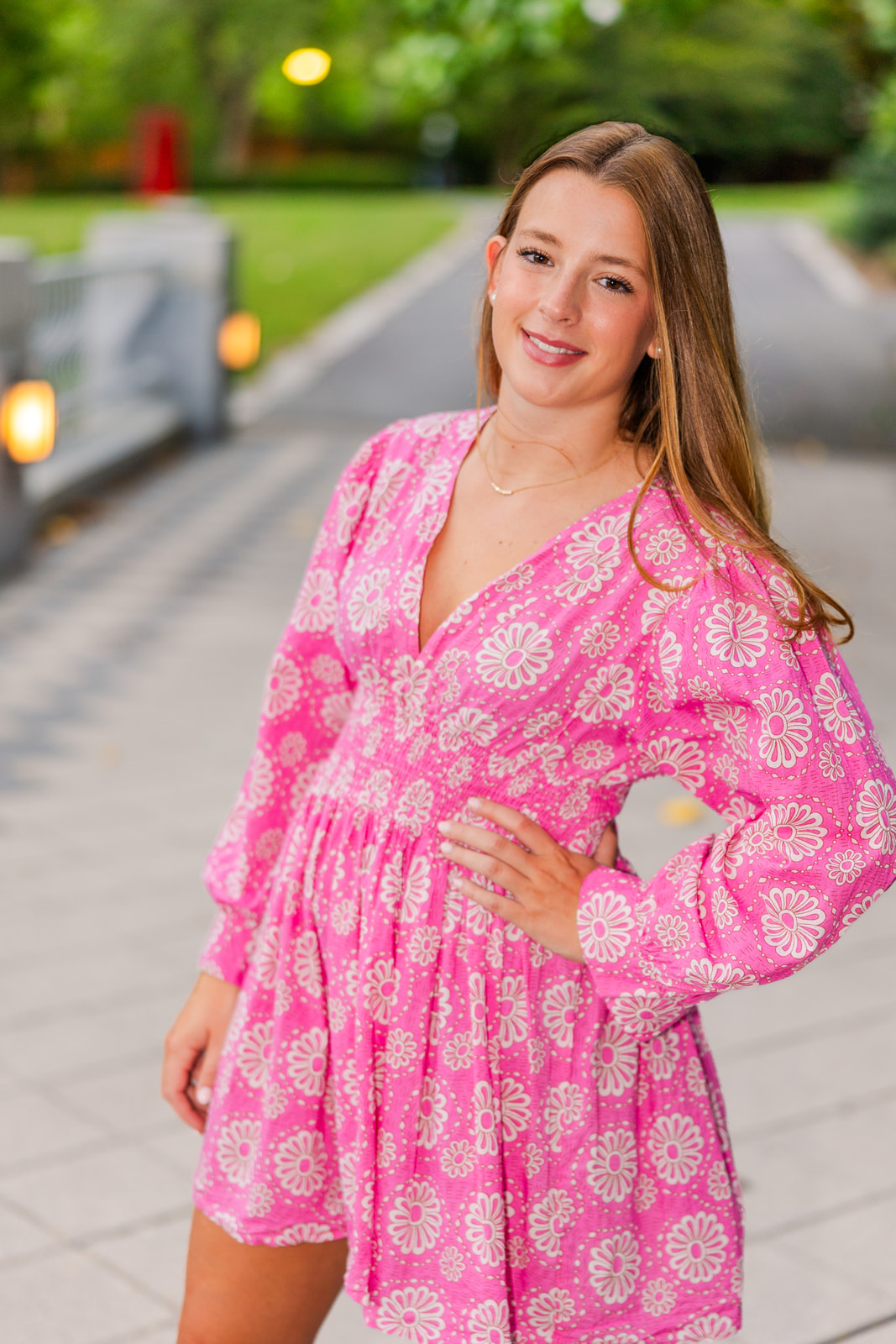 Senior girl facing the camera hand on hip during photoshoot Atlanta GA