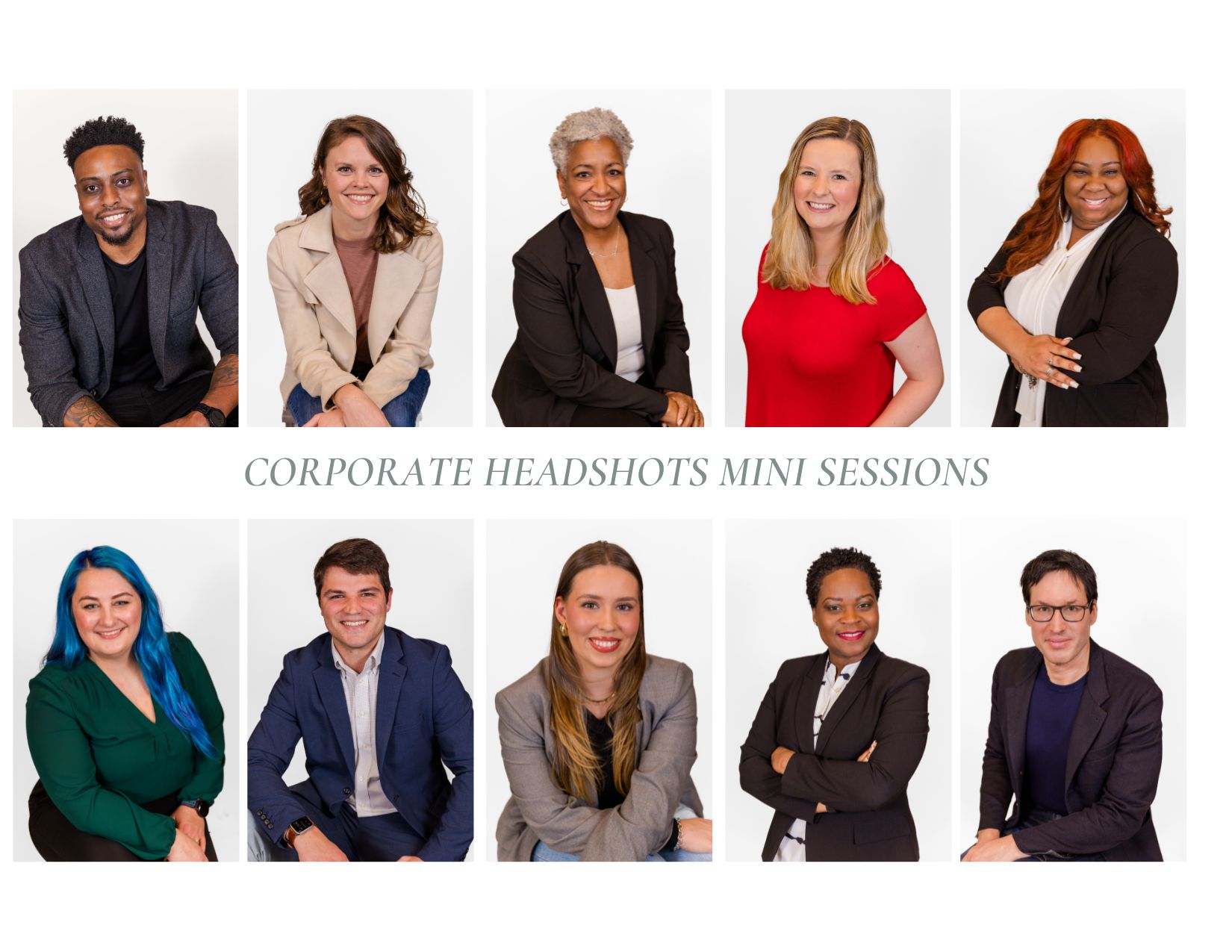 Collage of corporate headshots in Atlanta office by Laure Photography