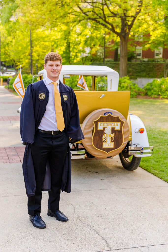 Jason ramblin wreck back | Graduation Portraits | Georgia Tech University | Atlanta Senior Photographer | Laure Photography