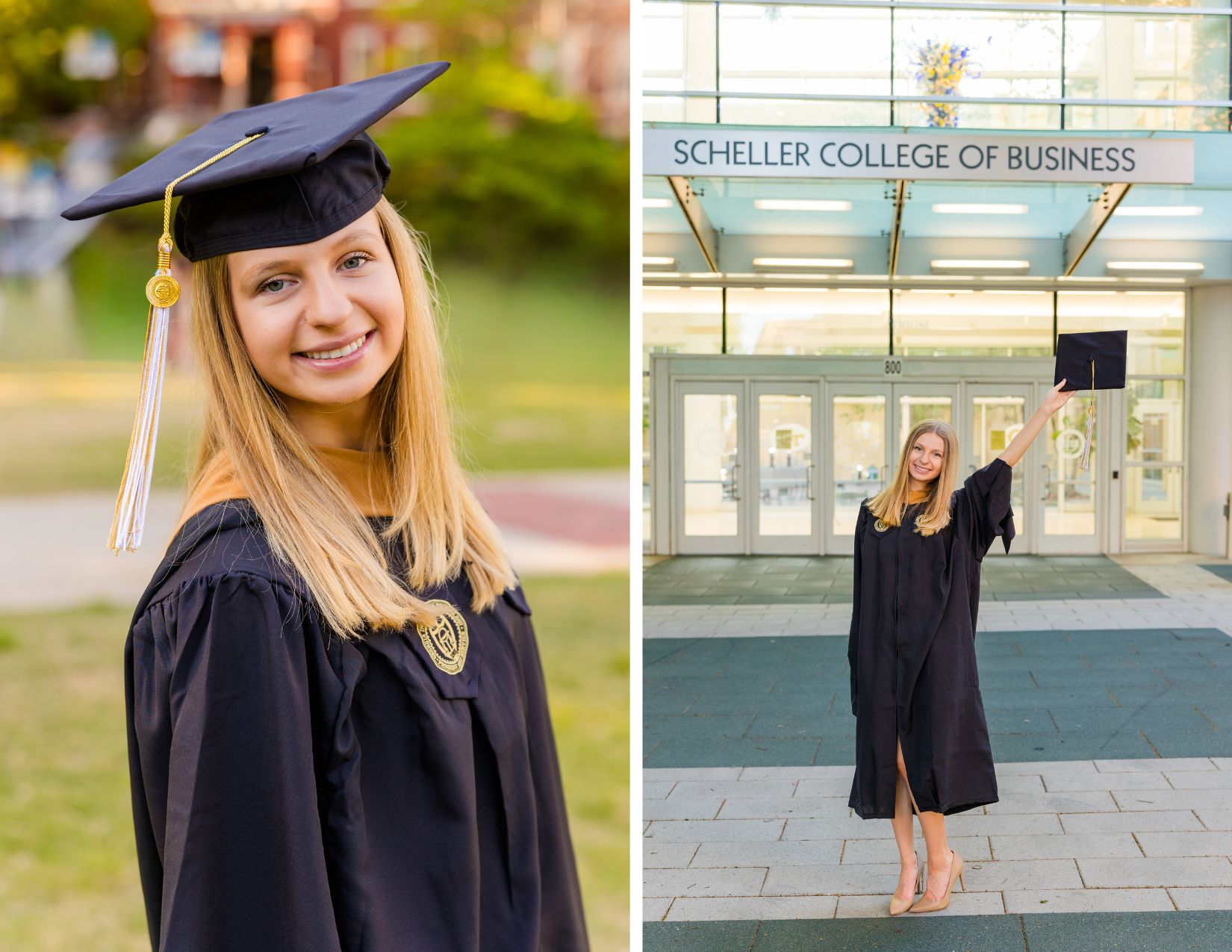 college of 2 photo during GT graduation session GT Tower and Scheller College of Business